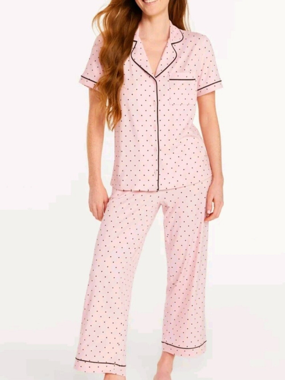 Joyspun Women's Pink Polka Dot Pajama Set - Picture 5 of 7